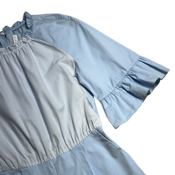 Sandro Rosalyn Colorblock Light Blue Short Sleeve Romper Women’s S - Picture 3 of 9